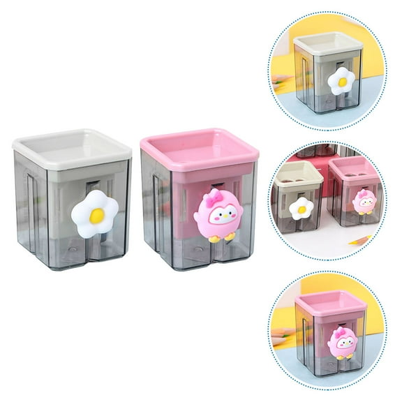 GOOHOCHY 2pcs Handheld Pencil Sharpeners Double Hole Manual Sharpeners