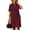 *Wine, variant on VBVC Women's V-Neck Stand Collar Shirt Dress,Button Detail Short Sleeve Midi Dress For Women,Ladies Summer Breathable Dress with Pockets,Army Green,S-2XL