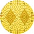 thumbnail image 1 of Ahgly Company Machine Washable Indoor Round Southwestern Yellow Country Area Rugs, 7' Round, 1 of 4