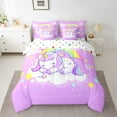 thumbnail image 2 of Feelyou Kawaii Sleeping Unicorn Bedding Comforter Set 7 Pieces, Fairy Tale Galaxy Full Bedding Set, Teens Kids Boys Girls Reversible Fitted Sheet Flat Sheet, Luxury Bedroom Decor, 2 of 7