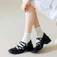 thumbnail image 3 of Zhengup Womens Ruffle Socks Crew Casual Cotton Frilly Breathable Cute Knit Lettuce Trim Ankle Solid Socks 6 Pack, 3 of 7