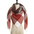 thumbnail image 1 of Womens Warm Scarf Square Shawls Infinity Scarves Stripe Plaid Rough Surface，9#, 1 of 4