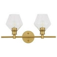 thumbnail image 3 of Gene 2 light Brass and Clear glass Wall sconce, 3 of 4