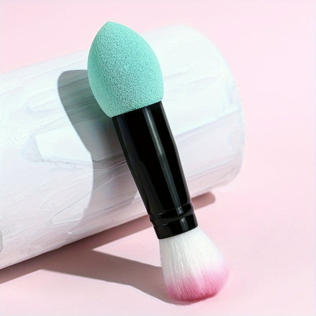 LNGOOR Dual-Ended Latex Makeup Brush - Fragrance-Free Nylon Bristles For All Skin Types | Versatile Face & Eye Blending Tool With Abs Handle