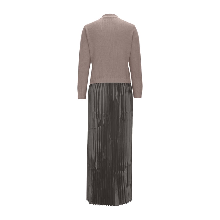 pleated waist knit a-line dress ECDAHICC Women's Ribbed Knit Sweater Dress Cowl Neck Bodycon Pleated Long Sleeve A-Line Long Dress Streetwear(BL,S) A-Black at Amazon Women's Clothing store