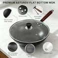 thumbnail image 4 of 12.6" Carbon Steel Wok Pan-14Pcs Woks & Stir Fry Pans Wok Pan with Lid,No Chemical Coated Chinese Woks with 12 Cookware Accessories,Flat Bottom Wok for Electric,Induction,Gas Stoves, 4 of 7