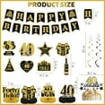 thumbnail image 3 of 40th Birthday Decorations Kit for Men Women - 21 Pcs Black Gold Happy 40th Birthday Banner, Honeycomb Centerpieces, Hanging Swirls and Cake Topper for 40 Years Old Bday Table Party Supplies, 3 of 7