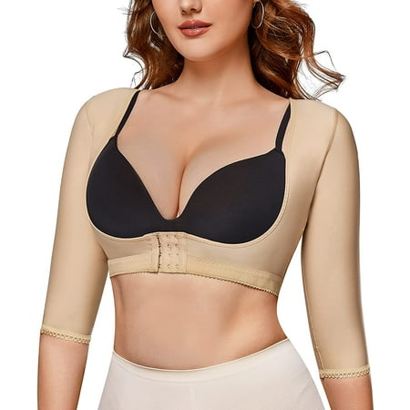 

Junlan Women Arm Shaper Compression Sleeve Lipo Post Surgical Slimmer Faja Top Posture Corrector Shapewear Body Shaper(Beige S)