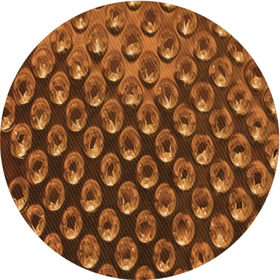 Ahgly Company Indoor Round Patterned Neon Orange Area Rugs, 8' Round