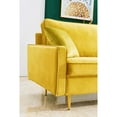 thumbnail image 4 of JULYFOX Milieu du Siècle Moderne Bouton Velours Touffeté Canapé Causeuse, Jaune, 4 of 8