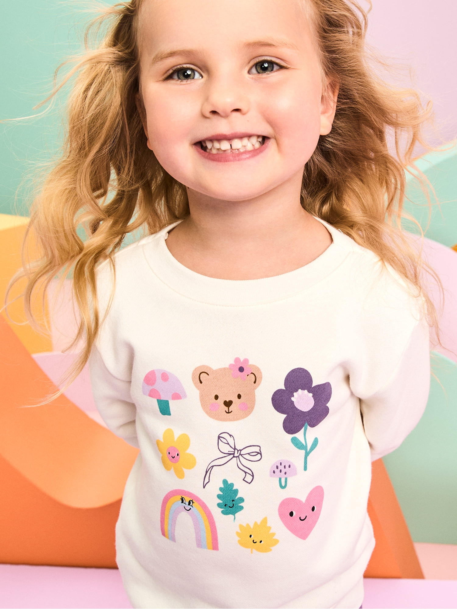 Garanimals Baby & Toddler Girl Fleece Crewneck Sweatshirt, Sizes 0-6T