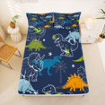 thumbnail image 5 of Homewish Cartoon Dino Queen Sheets For Kids Boys,T-Rex Triceratops Queen Sheet Sets,4 Pieces,1 Flat Sheet, 1 Fitted Sheet and 2 Pillowcases, 5 of 6