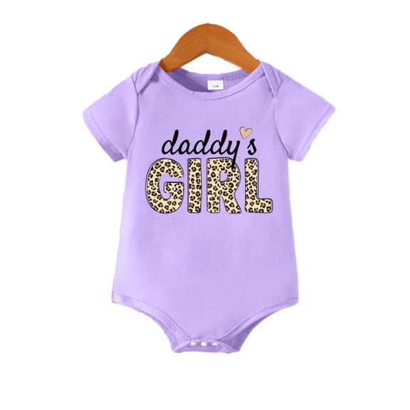 PureChapter Adorable Daddy's Girl Bodysuit for Baby Girls 0-12 Months Leopard Print Casual Romper