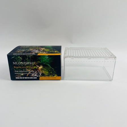 MLONDHSU Reptile Terrariums, 7.87 x 5.9 x 4.13 inch Clear Reptile Terrarium