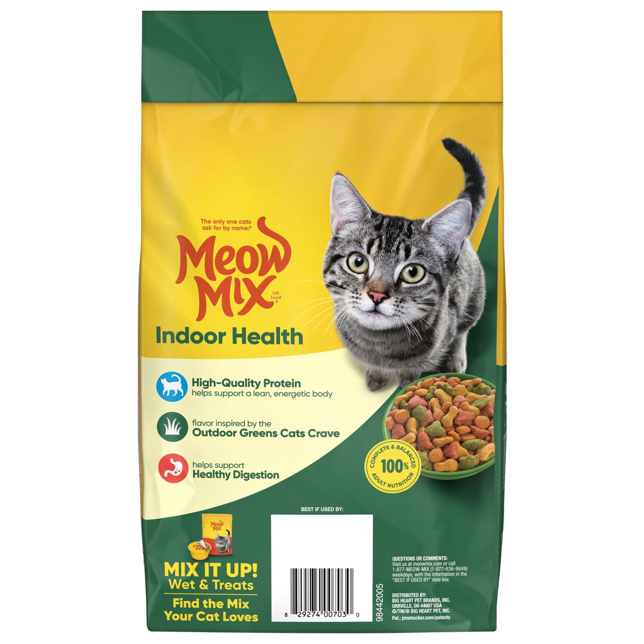 (2 pack) Meow Mix Indoor Health Dry Cat Food for Adult Cats, 3.15 lb. Bag