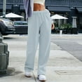 thumbnail image 4 of BLOCLOALO Baggy Pants Flowy Pants Women's Wide Leg Inside Drawstring Loose Sweatpants with Casual Loose Fit Fashion Loose Pants Palazzo Pants Comfortable Pants Light Blue M, 4 of 8
