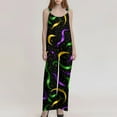 thumbnail image 4 of Fgvctg Mardi Gras Womens Jumpsuits Wide Leg Pant Carnival Party Spaghetti Straps Trendy Mask Graphic Jumpsuit Sleeveless Bib Overalls Sprimg Romper Clothes With Pockets Black M, 4 of 4