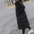 thumbnail image 6 of LxrBlank Women's Down Jackets Parkas Warm Winter Thicken Full Zip Long Sleeve Down Jacket Hooded Long Puffer Jacket Quilted Padded Baggy Down Outerwear Loose Womens Coats And Jackets Black XXXL, 6 of 9