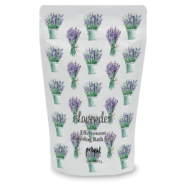 Primal Elements Sal marina desintoxicante remojar sales de aromaterapia burbujeantes con aceites esenciales Lavanda Bolsa resellable de 12 oz
