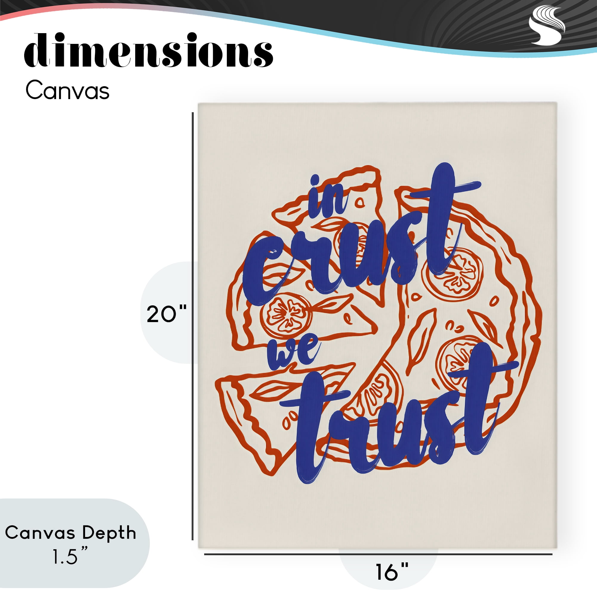 Stupell Industries In Crust We Trust Pizza Canvas Wall Art, design by The Prints Vibe