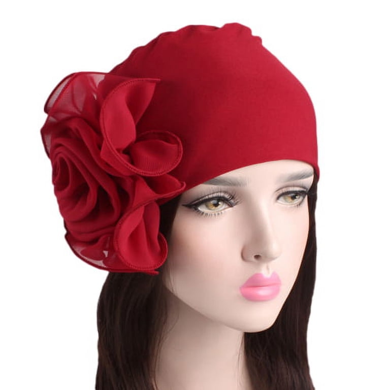 LINASHI Women Solid Color Turban Church Hats Flower Turban  display picture 2