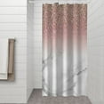 thumbnail image 2 of Pink Glitter White Marble Pattern Shower Curtain 36"x72" ,Bathroom Decorative Shower Curtains Set with 12 Hooks,Modern Waterproof Washable Shower Curtain, 2 of 6
