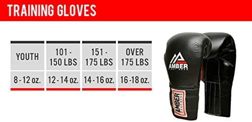 MFG Professional Hook and Loop Leather Training Boxing Gloves MMA Kickboxing Training Sparring Punching Bag Gloves Black 16oz