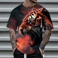 thumbnail image 2 of RATTOYY Mens Casual T Shirts Male Spring And Autumn All Print Short Sleeve Round Neck T Shirt Floral Fashion Trend Bottoming Shirt Mens Cute Shirts, 2 of 4