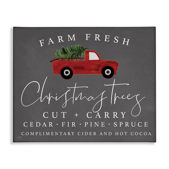 Stupell Industries Farm Fresh Trees over Grey Canvas Wall Art, design by Lux   Me Designs, 36 x 48