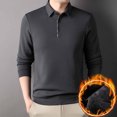 thumbnail image 2 of LNWUY Men's Long Sleeve Shirts Quick Dry Performance Shirt Spring Autumn Solid Color Padded Keep Warm Button T-Shirts Gray XL, 2 of 3