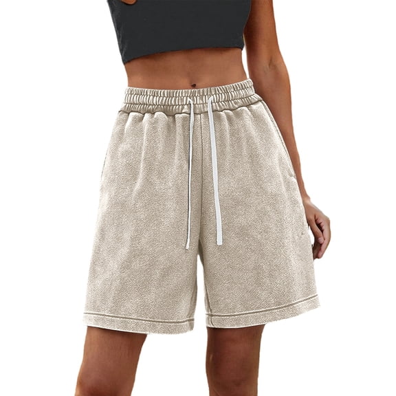 Laipiong Women's Baggy Wide Leg Shorts Summer 2026 Casual Drawstring High Waisted Trousers with Pockets Comfy Stretchy Beach Vacation Outfits