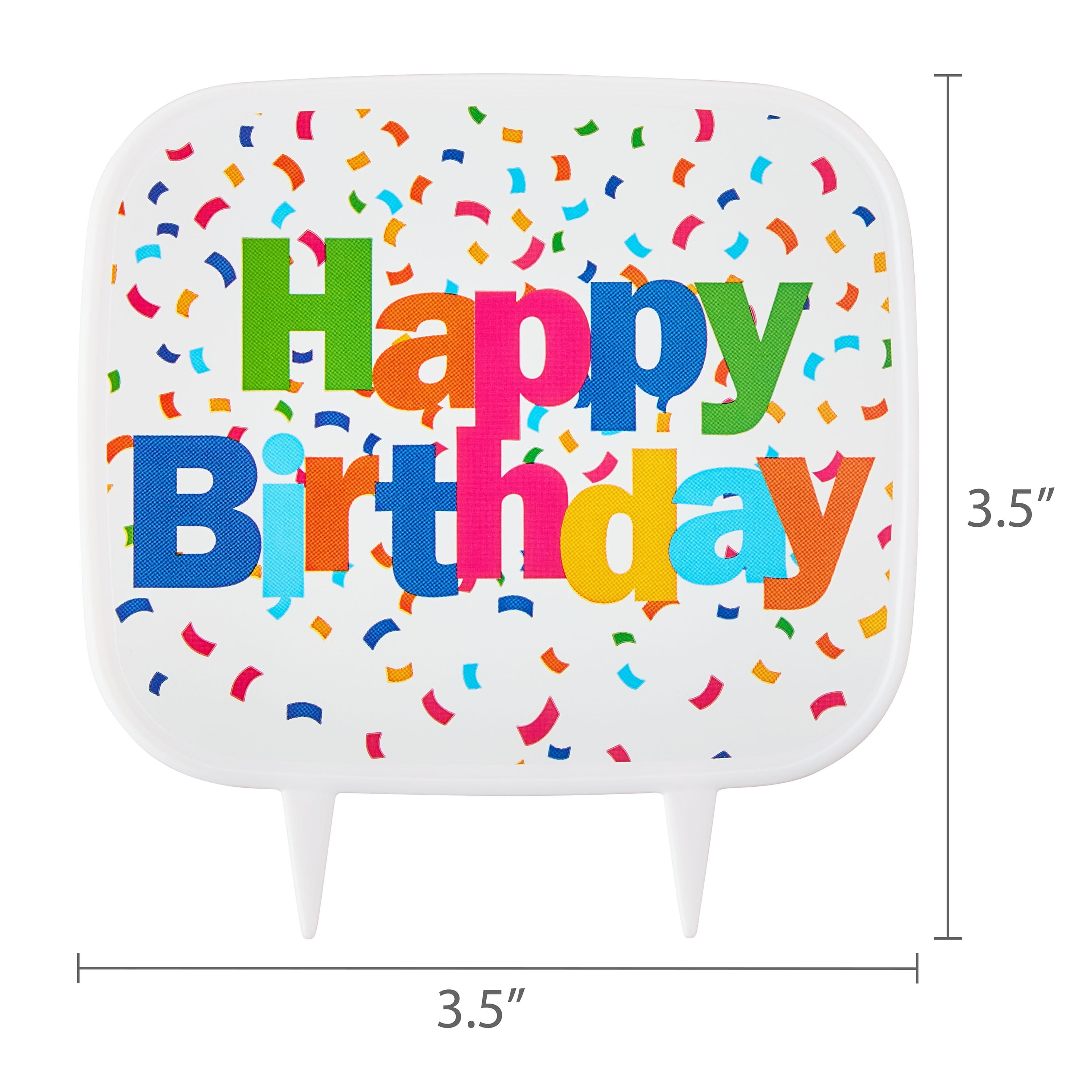 Confetti Happy Birthday Cake Topper, by Way To Celebrate