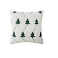 thumbnail image 1 of White Christmas Tree Pillow Cover Plush Embroidered Tree Design Cushion Cover With Invisible Zipper For Sofa Bed Christmas Party Home Decor Holiday Throw Pillow Case, 1 of 6