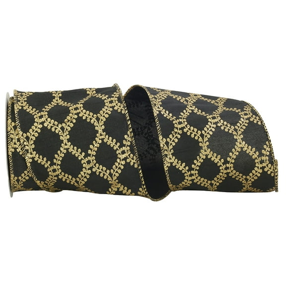 JAM Paper Christmas Multi-color Polyester Filigree Ribbon, 10yd x 4in, 1/Pack