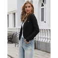 thumbnail image 4 of DARING DIVA Women's Knit Long Sleeve Cropped Sweater Cardigan Shrug L Black, 4 of 6