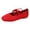 Red, variant on Womens Strappy Ballet Flat Stylish Casual Comfortable Knit Square Toe Low Heel Slip on Walking Loafers Mary Jane Dressy Shoes Fall Red Size 6.5