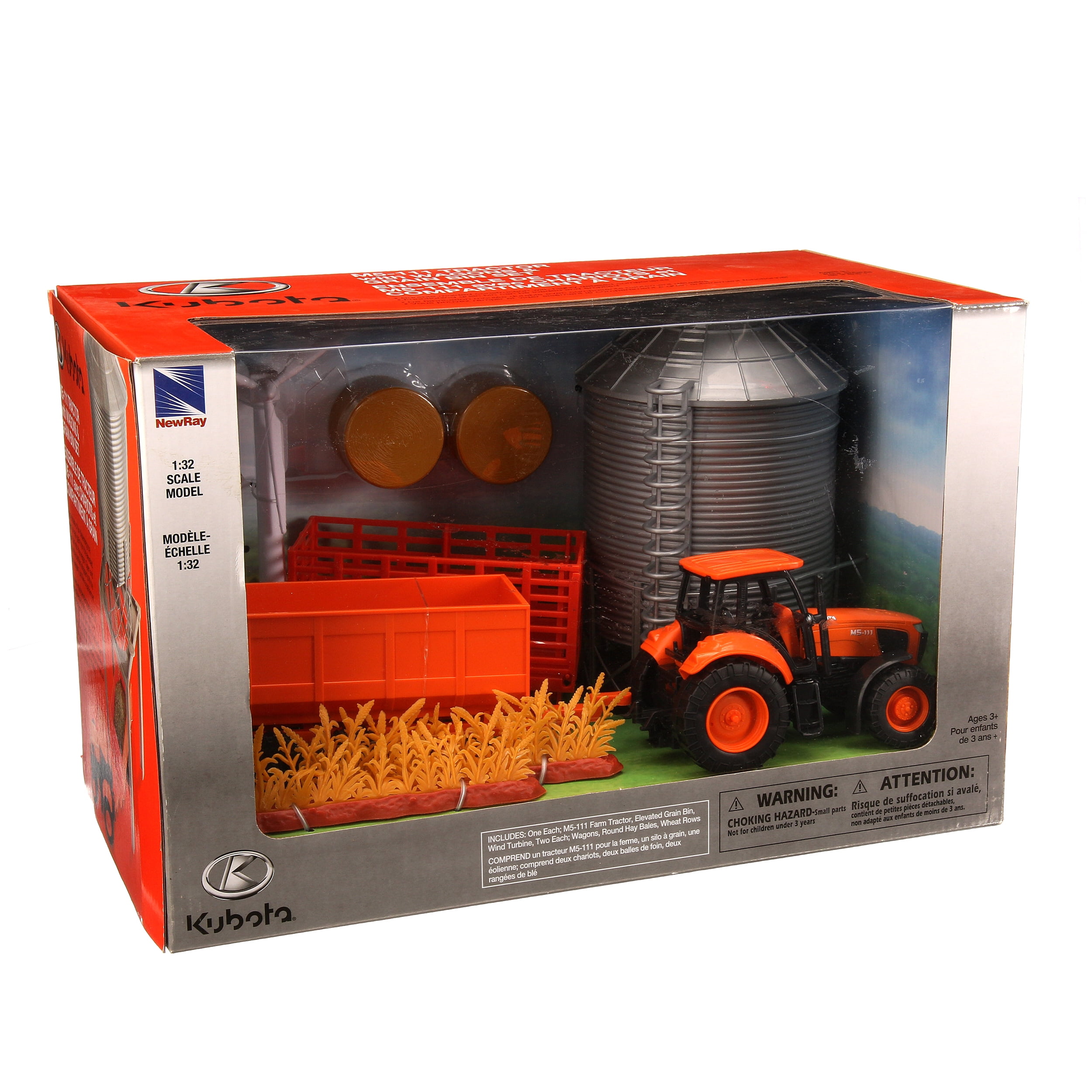 Kubota My Lil' Orange Tractor and Wagon Farm Toy 77700-10779 18mos+ 