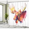 thumbnail image 5 of Ambesonne Moose Shower Curtain, Psychedelic Watercolors, 69"Wx84"L, Orange and Pink, 5 of 5
