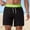 Black, variant on WIZUTIZ Men's Swim Trunks with Compression Liner 5 Inch Hawaiian Beach Drawstring Elastic Waist Board Shorts