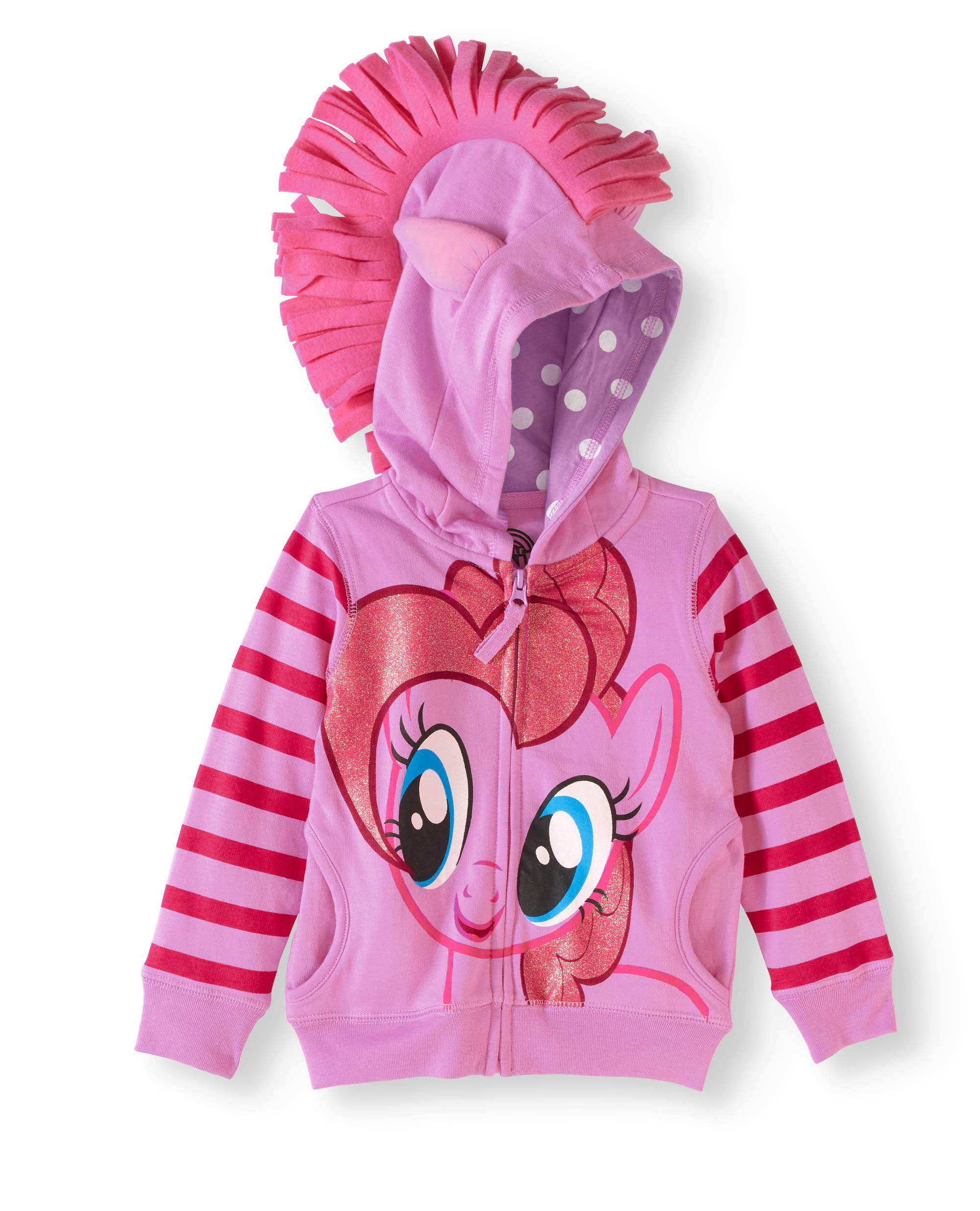 Pink/Multi 2T My Little Pony Girls Toddler Pinkie Pie Zip-up Hoodie 