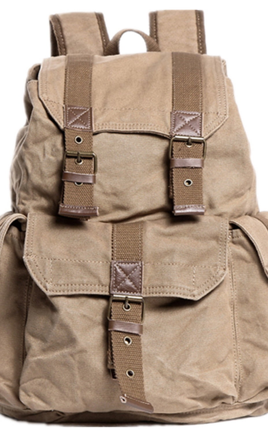 Gootium Canvas Backpack - Vintage Military Rucksack Travel Dayack, Green