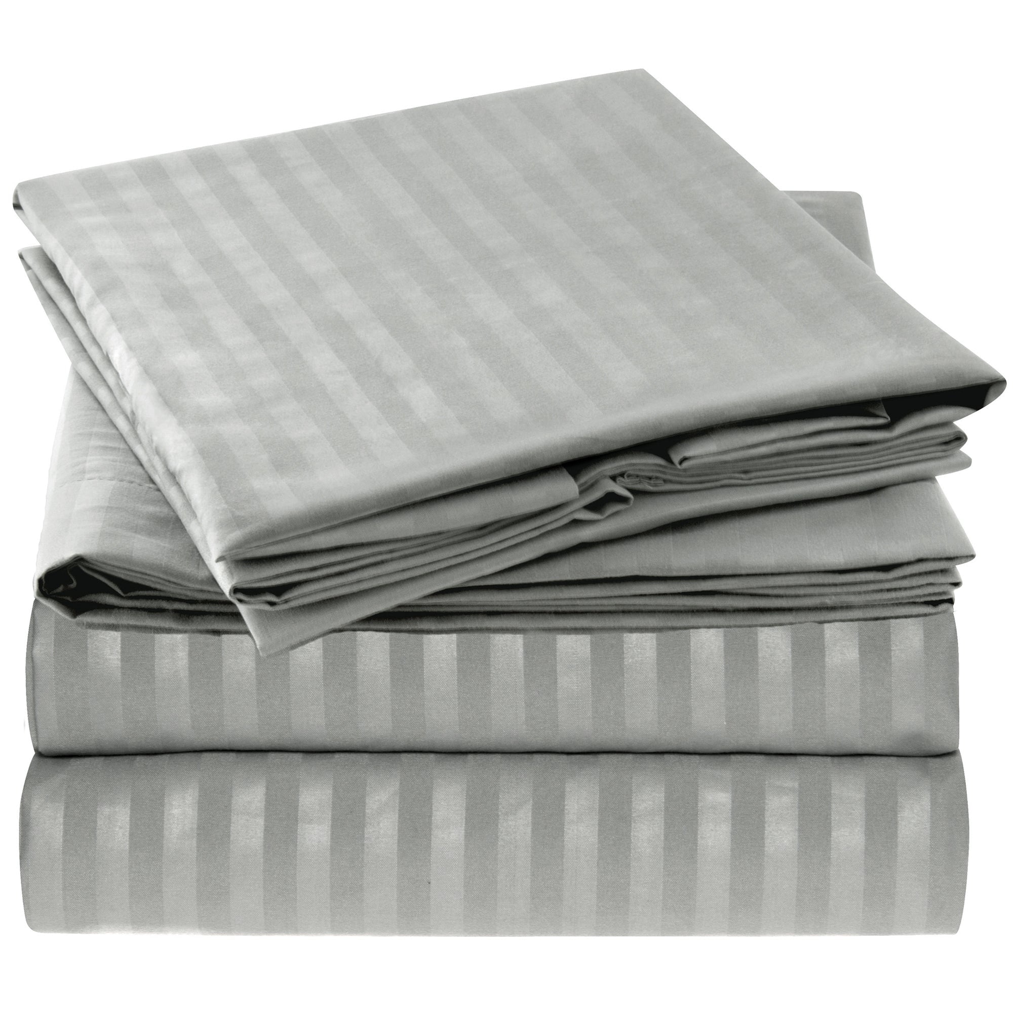 Mellanni Striped Bed Sheet Set, Brushed Microfiber 1800 Bedding, Deep  Pocket Sheet, 4 Piece, Cal King, Gray / Silver - Walmart.com