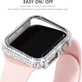 thumbnail image 4 of 2-Pack Bling Cases Compatible for Apple Watch Case 40mm, Fully Paved Diamonds Protective Bumper for iWatch SE Series 6 5 4 3 2 1 (40mm, Silver+Clear), 4 of 5