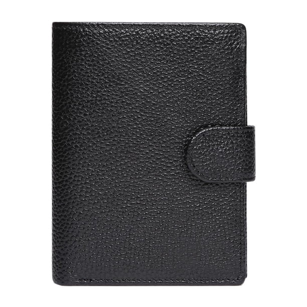 Cartera de cuero para hombre, de cuero artesanal y elegante con tapa negro Zulema Billetera para hombre