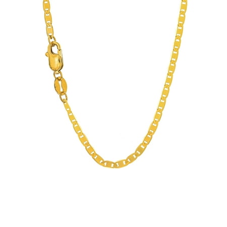 14k Solid Yellow Gold 1.7 mm Mariner Chain Necklace - 16" 18" 20" 24"
