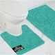 thumbnail image 1 of Juego de alfombras de baño GORILLA GRIP Soft Chenille de 2 piezas, color turquesa, 1 of 9