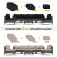 thumbnail image 6 of JOIVI 7 Pieces Patio Furniture Set, Outdoor Sectional Sofa Set with Cushion and Coffee Table, 7-Piece PE Rattan Conversation Set for Deck, Porch, Backyard, Black, 6 of 8