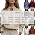 thumbnail image 3 of thefmos Women Fall Winter High Neck Long Sleeve Button Down Blouses Elegant Business Work Tops for Women Cute Trendy Office Dressy Shirts with Solid Color, Red 2XL, 3 of 6