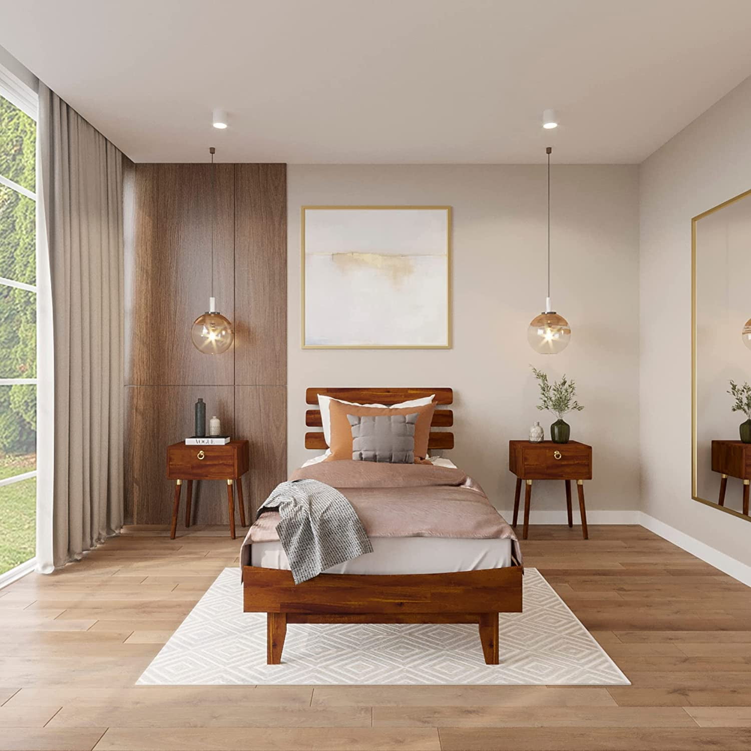 Bme Twin Size Caden 40x82x15in Deluxe Bed Frame with Adjustable