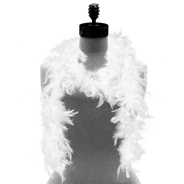 Skeleteen Feather Boa Costume Accessory - 1920's White Boa with Feathers -  1 Piece 